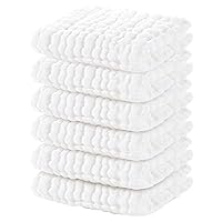 Vista 10 de Yoofoss Toallitas de Muselina para Bebé 100% Algodón Orgánico Toallas Faciales Paquete de 6 Paños de Lavado para Bebé 12x12 pulgadas Suaves y bean