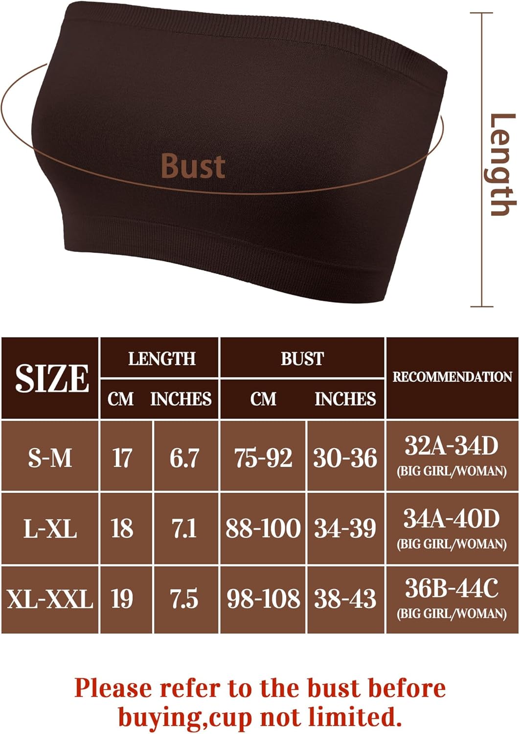 HESTYA Women's Strapless Bralette Bra Seamless Bandeau Soft Stretchy Non-Padded Bandeau Tube Top Sport Bra, 3 Pieces - Image 3