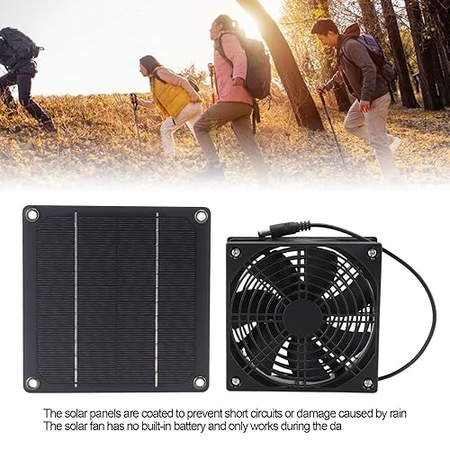 Miniatura 6 de Cryfokt Ventilador de escape impermeable con energía solar, kit de ventilador de panel solar para exteriores, ventilador portátil con cable de 39