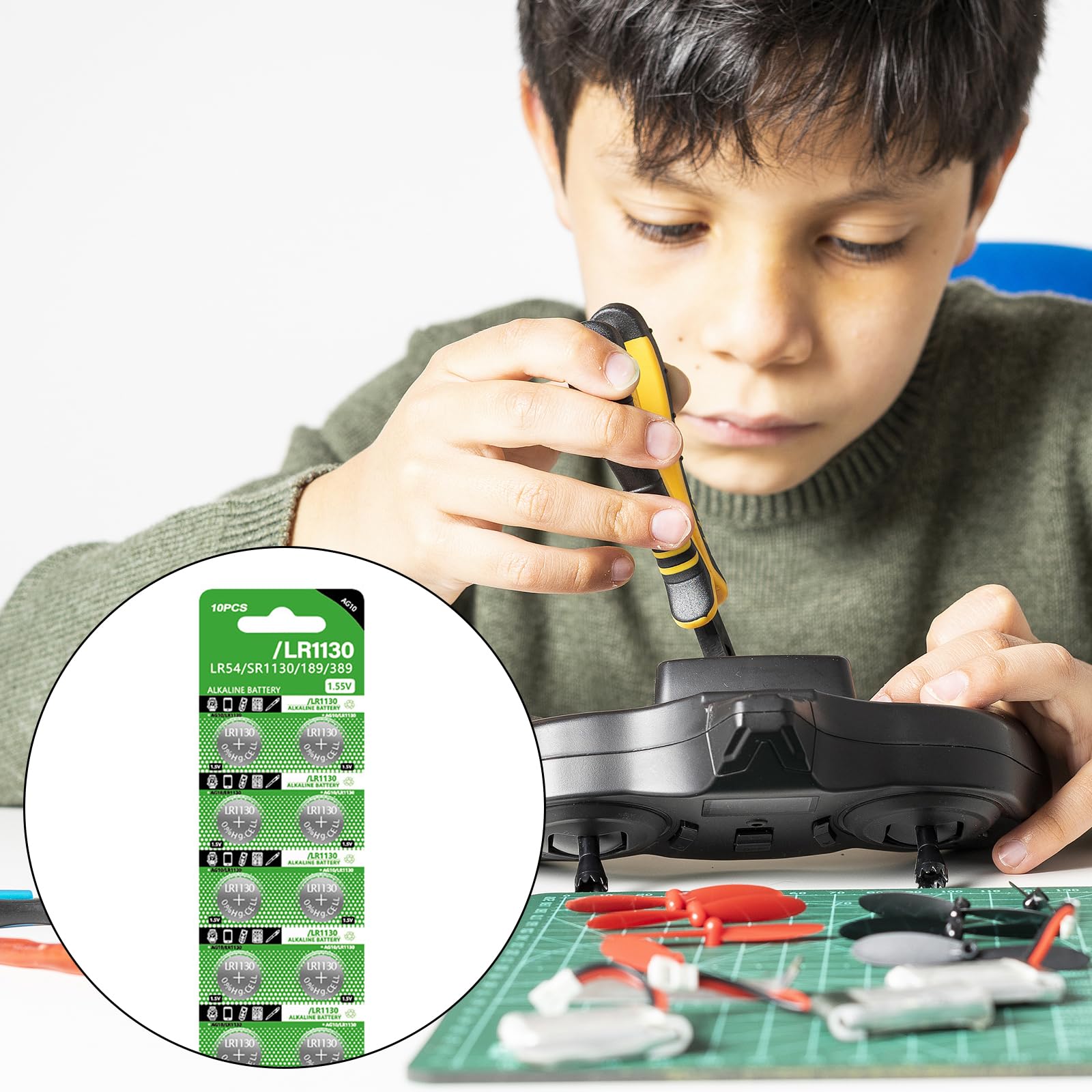 Amazon | Funsouls ボタン電池、10個 LR1130 ボタン電池 1.5V アルカリ安定電源 ガジェットとアクセサリー用  AG10/LR54/189/389 の交換用 | Funsouls | 乾電池