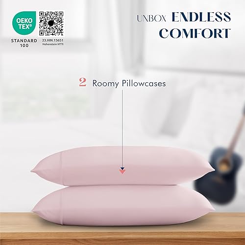 Miniatura 2 de Juego de fundas de almohada 100% algodón tamaño King de 2 a 500 hilos, ultra suaves, transpirables, fundas de almohada refrescantes para dormir,