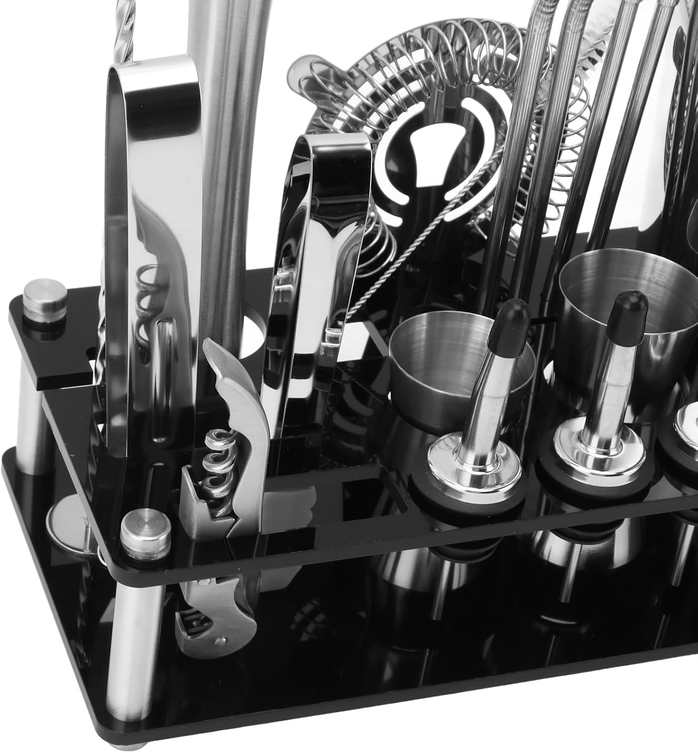 Omabeta Cocktail Shaker Set Stainless Steel Professional Bartender Kit with Acrylic Stand for Home Bar Party 23Pcs