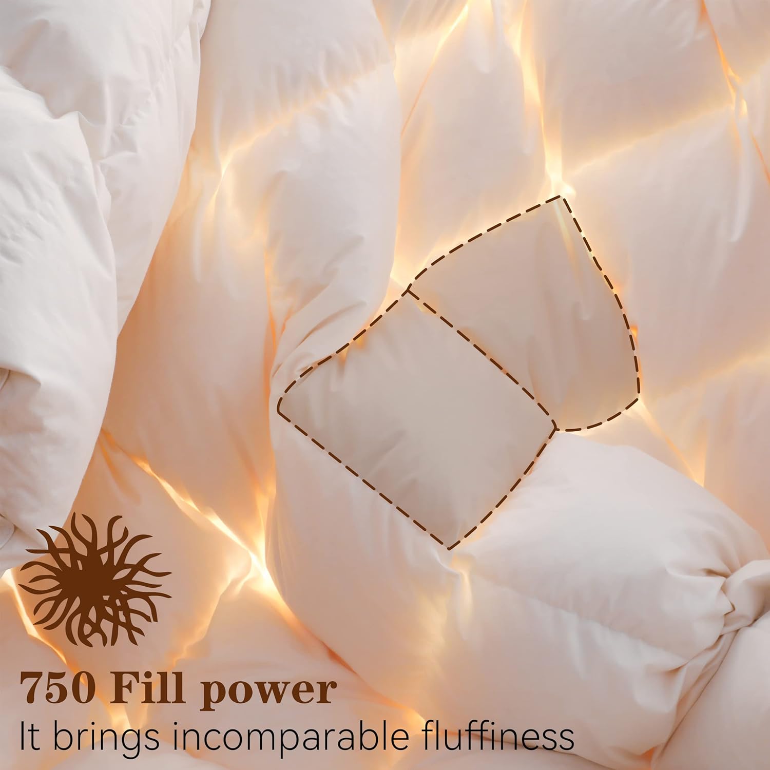 Luxury Medium Warmth Feather Down Comforter Queen Size,Hotel Collection All Season Duvet Insert, Ultra Soft Down Proof Polycotton Cover with 8 Tabs（Pure White,68"x90"）