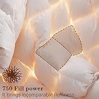 Vista 3 de Edredón de plumón 90% de pato, tamaño individual, color blanco, funda de edredón 100% algodón con 8 pestañas de esquina (tamaño individual