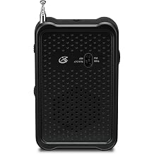 GPX Handheld Portable AM/FM Radio with Stereo Headphones, Black, R055B