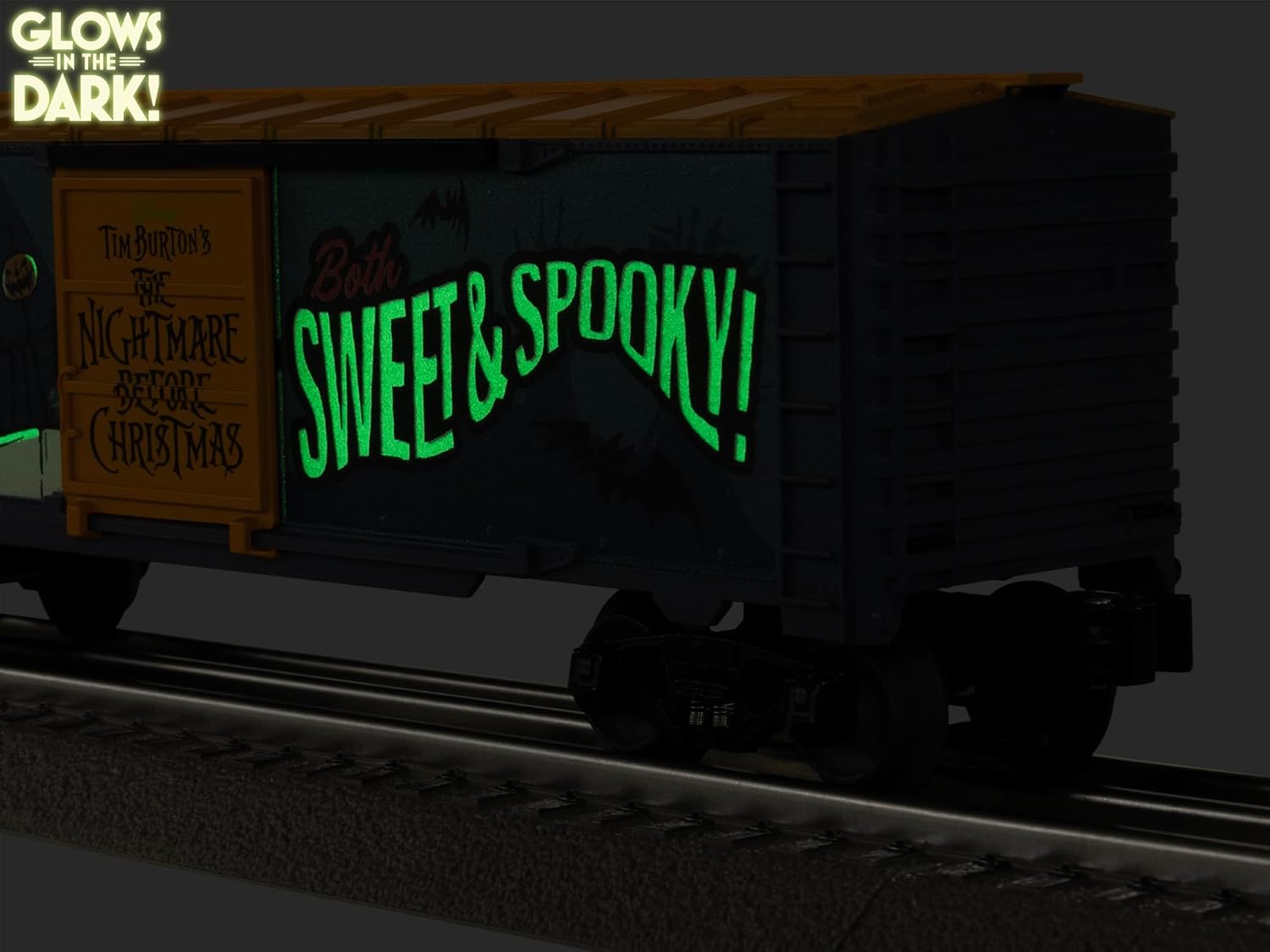 Lionel Disney Nightmare Before Christmas Glow in The Dark Boxcar, Halloween O Gauge Model Train Car, Jack Skellington, Age 14+
