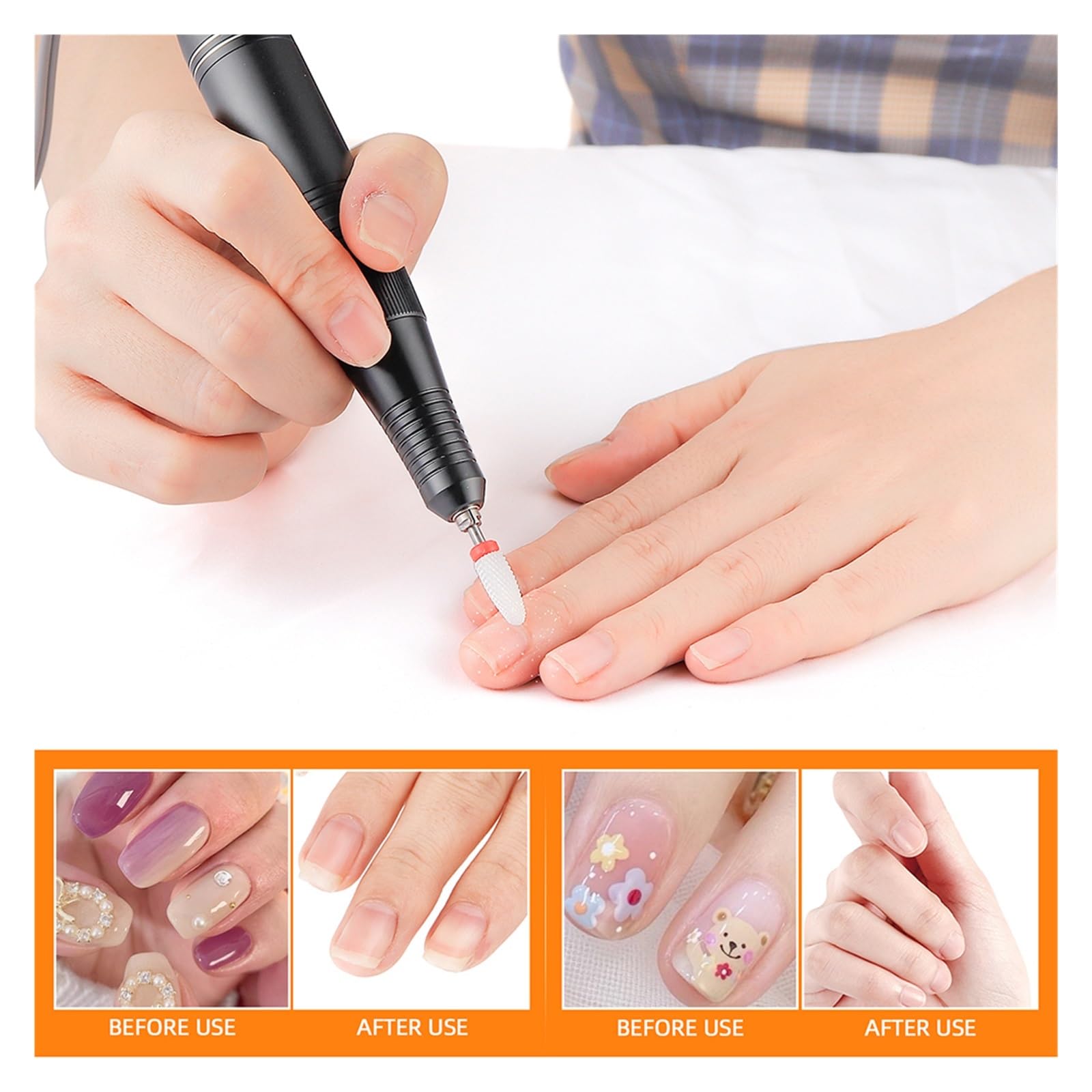 Nagelfräser, 2-in-1-Nagelbohrmaschine mit 35.000 U/min, Nagelpolierer, Schleifmaschine, Maniküre-Bohrmaschine, elektrische Nagelfeile mit Mini-Nageltrockner und Nagellampen(Pink)