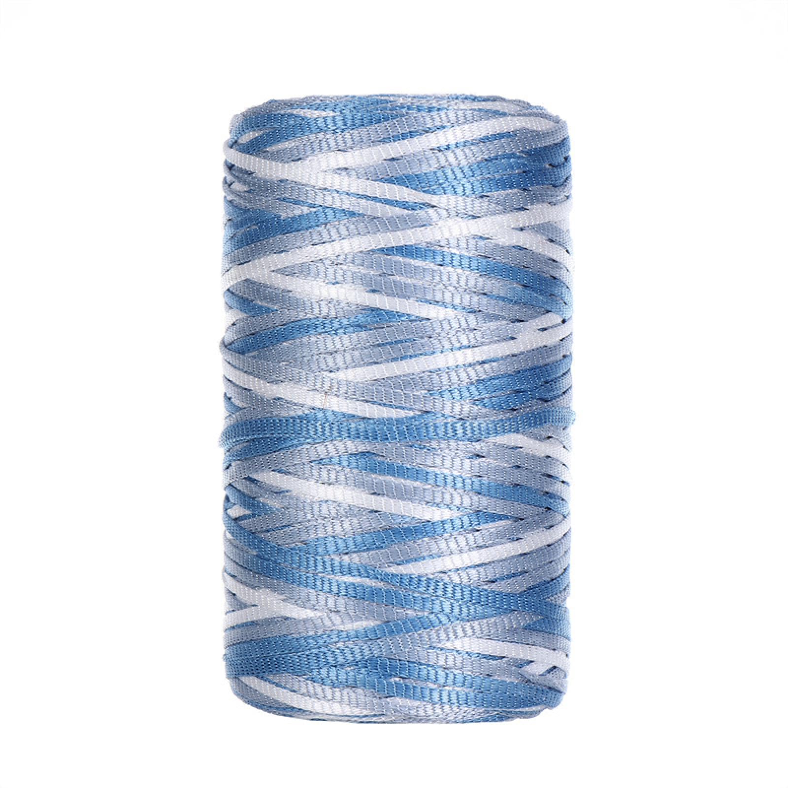 3 mm poliestrowy sznurek do makramy, 100 g, barwiona segmentowo, płaska przędza wstążkowa, polipropylenowa, do makramy, kolorowa przędza do szydełkowania, do torby, 4 szt., kol-3