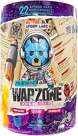 Warzone Rocket Energy – Pré-Treino em Pó | Under Labz, com Cafeína, Taurina e Beta-Alanina | Energia física e foco mental extremos – Sabor Intenso – 450g – 30 Porções (Único, COSMIC FRUIT BATTLE)
