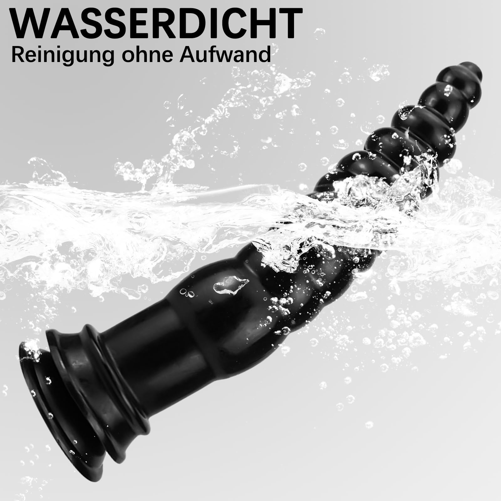 BDSMLOVE Consolador Anal XXL, consolador gigante de 32 cm, tapón anal grande, tapón anal, juguetes anales, fisting, juguete sexual, dilatador anal (Negro)