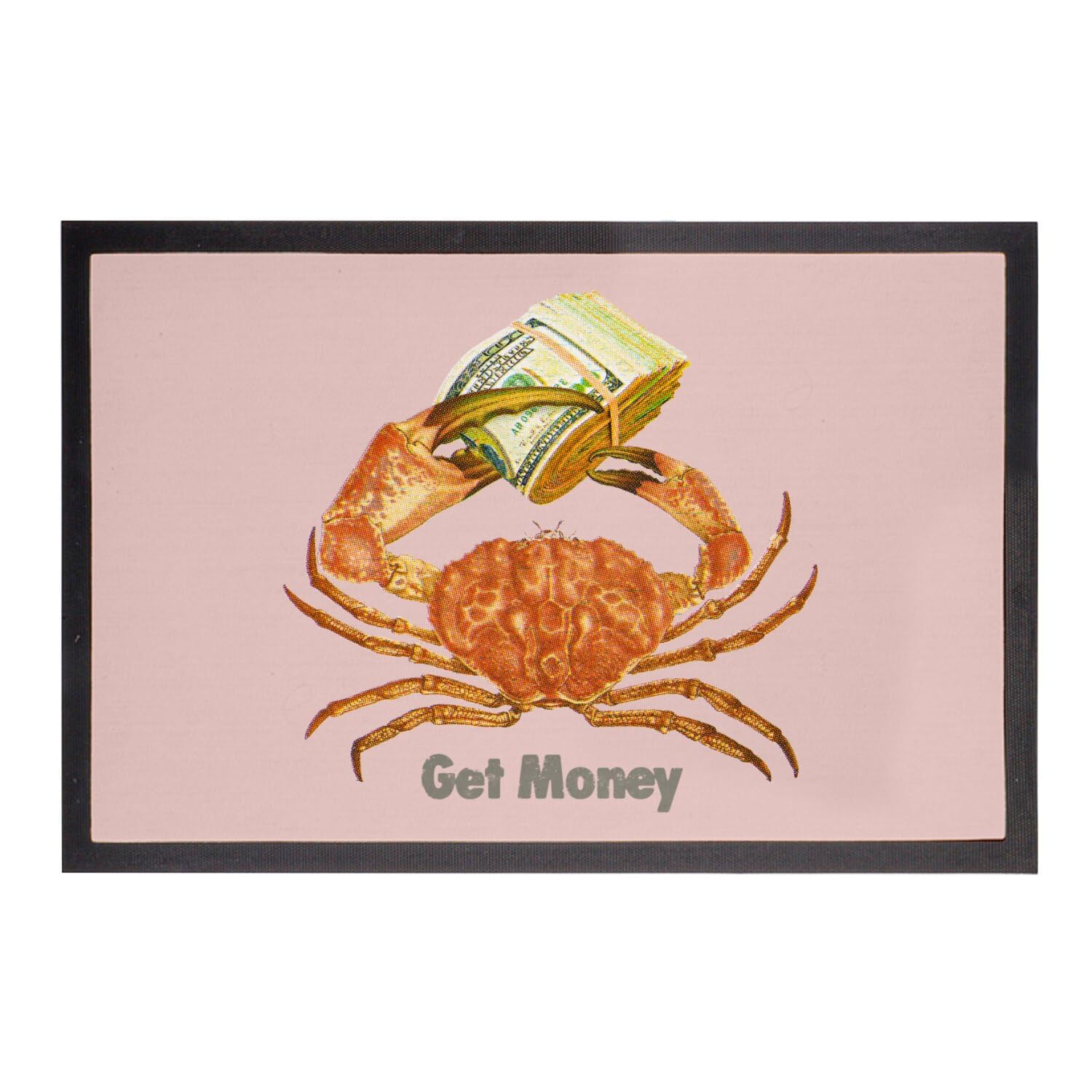 Paillasson rose get money collage humour vintage idée cadeau streetwear originale