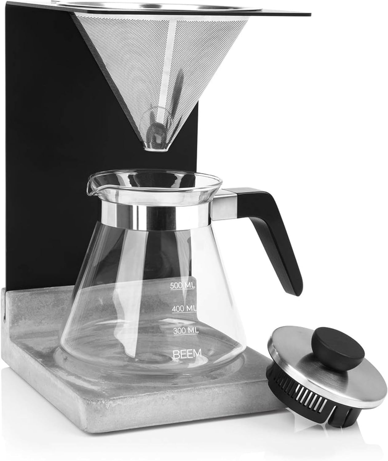 BEEM - Pour Over Coffee Maker, 4 Piece Coffee Dripper Machine with Glass Jug, Serves up to 4 Cups (0.5L)