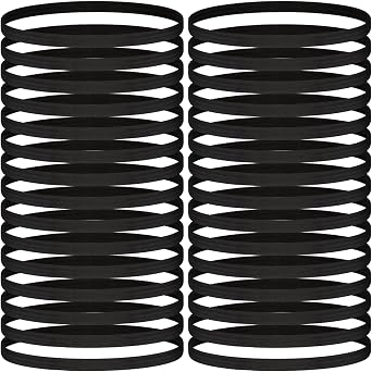 30 Pcs Thin Hair Elastic Headbands for Women Men, Black