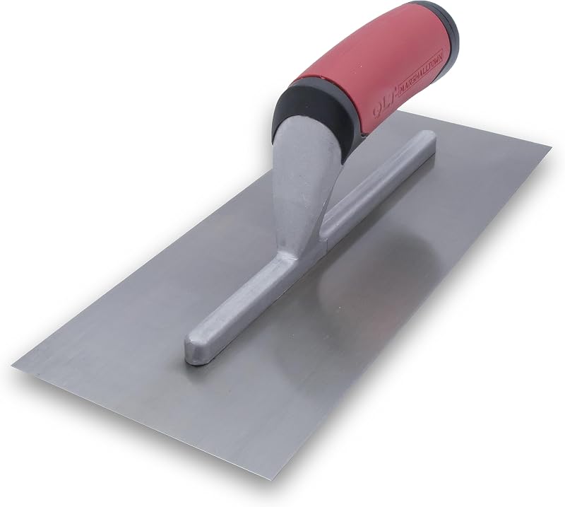 MARSHALLTOWN QLT Finishing Trowel, 11 x 4 1/2 Inch, Concrete Tool | 11 x 4 1/2 Inch High Carbon Steel Blade, Cast Aluminum Mounting, Square Shank, Soft Grip Handle, for Concrete Slabs, FT1145R