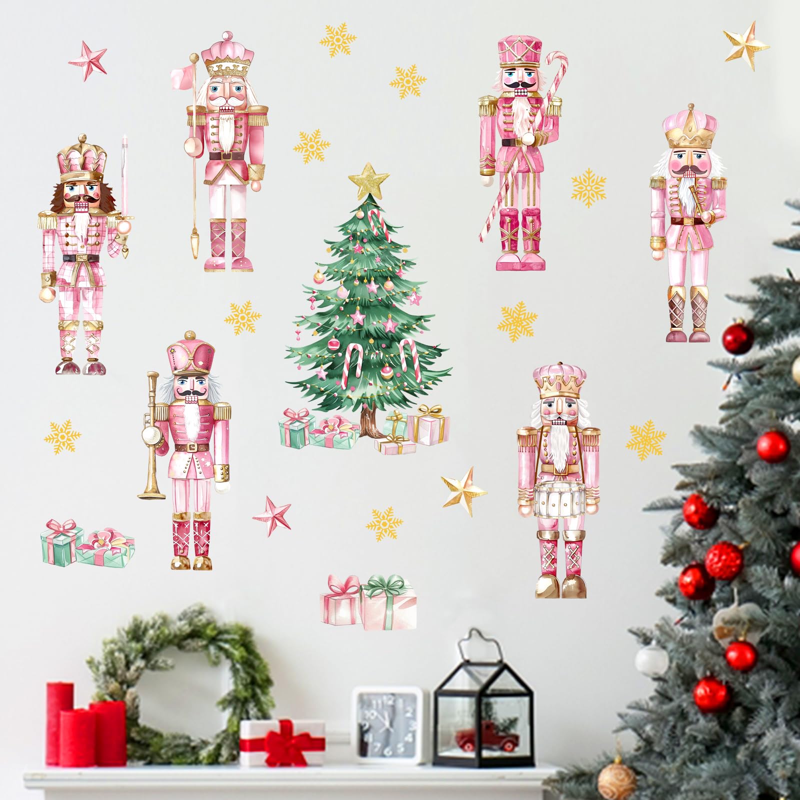Décoration de Noël murale Casse-noisette rose sans abîmer les murs