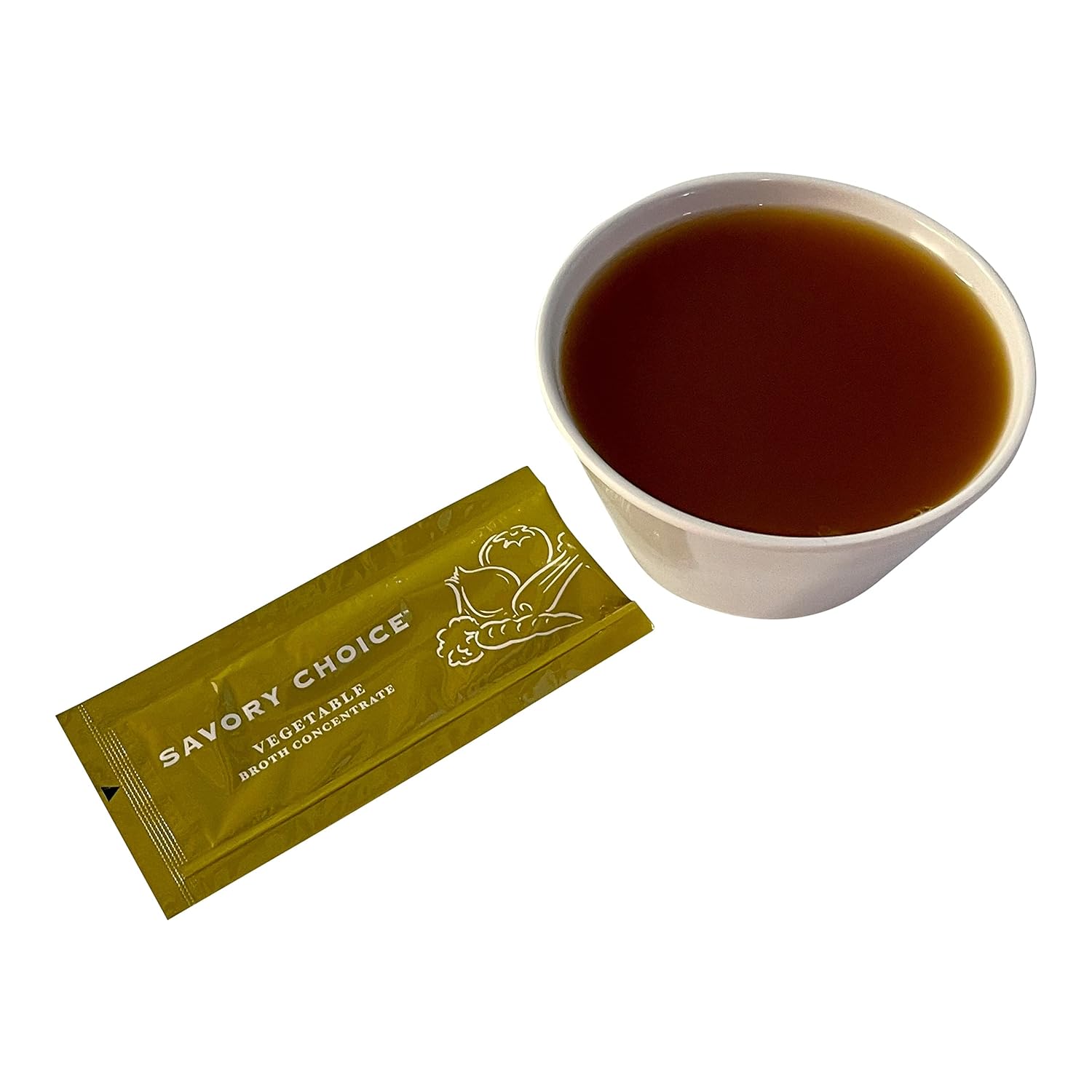 Savory Choice Reduced Sodium Vegetable Broth Concentrate, 50 Stick Packs (9.6g Each)