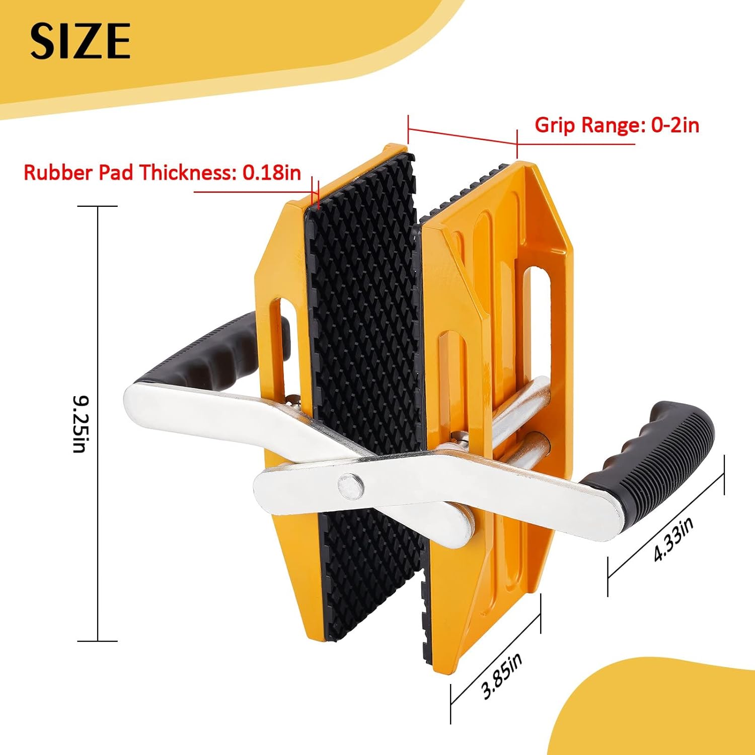 YUCHENGTECH 2PCS Granite Carrying Clamps Double Handed Stone Carrying Clamps Granite Panel Carriers Lifting Tools 660lbs Heavy Duty Carry Clamp for Glass Quartz Slabs Marble with Rubber-lined（0-2in)