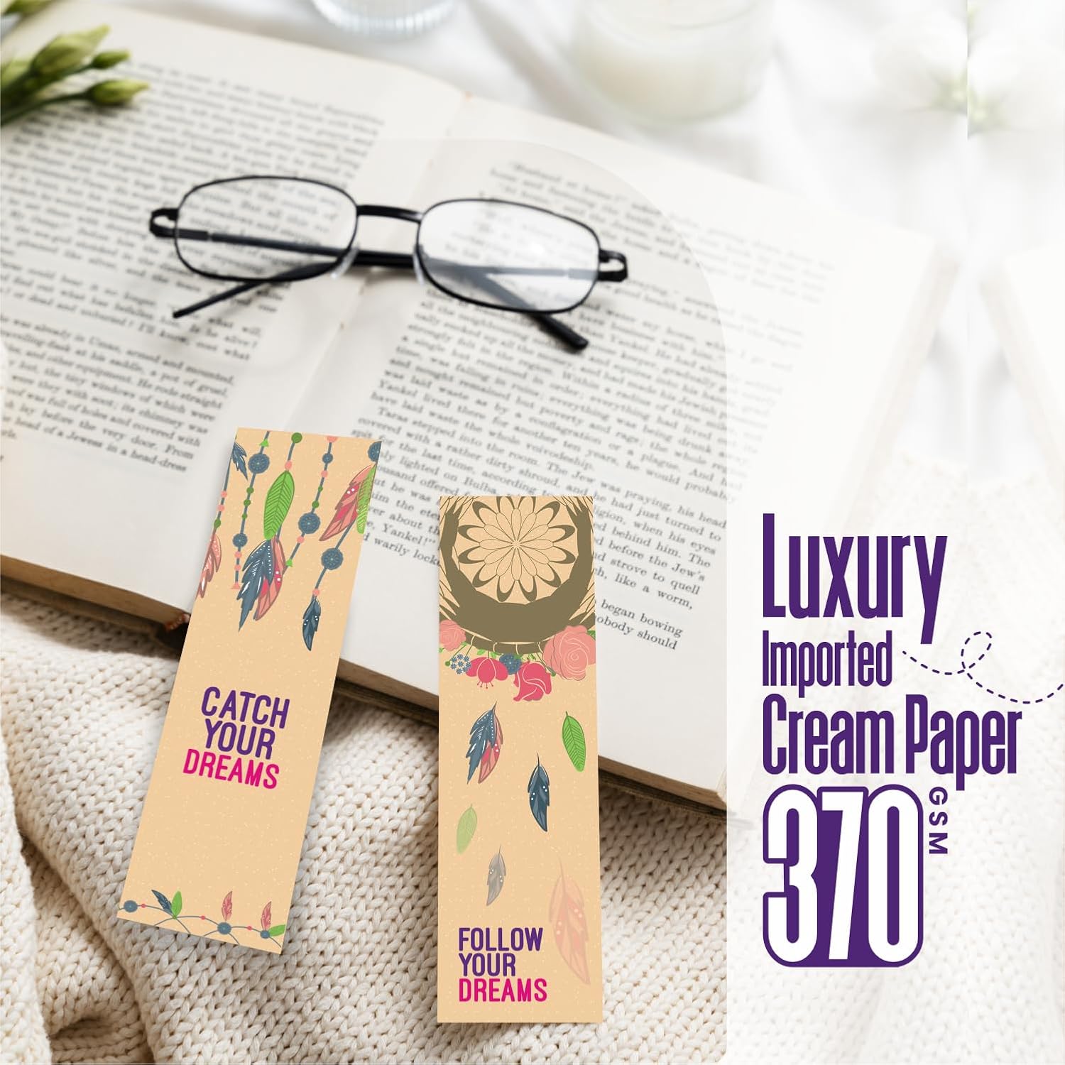 Creative Bookmark for Books - Set of 6 Bookmarks for Novels | Designer, Multi-Color Bookmarks for Students and Book Lovers - 7x2 Inches (Pack of 4)