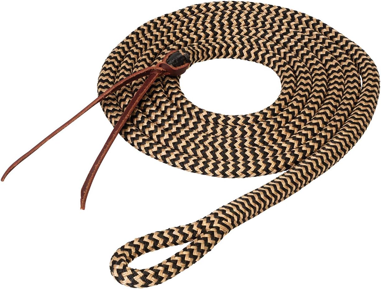 Weaver Leather Silvertip Yacht Braid Lead Black/Tan, 9/16 x 12'