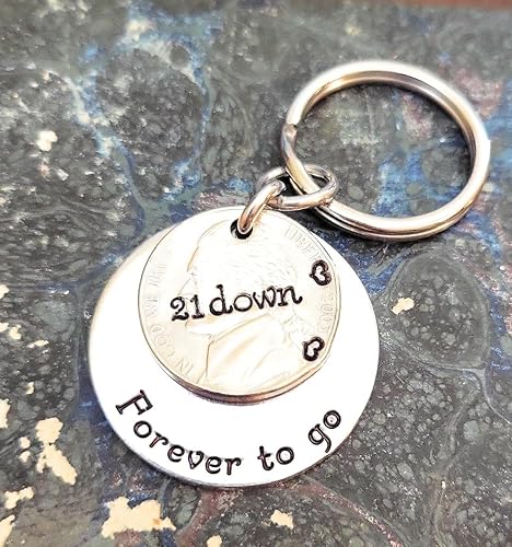 Miniatura 2 de 2003 Nickel Key Chain for Your Traditional 21st Anniversary 21 Down and Forever To Go