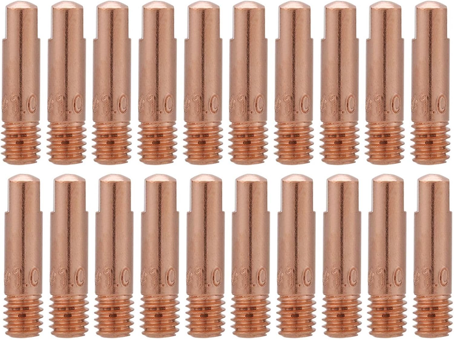 20PCS Welding Contact Tips, 15AK MIG/MAG Torch Nozzle Gold Welding Gun Contact Tip for Welding Torch (1.0mm)