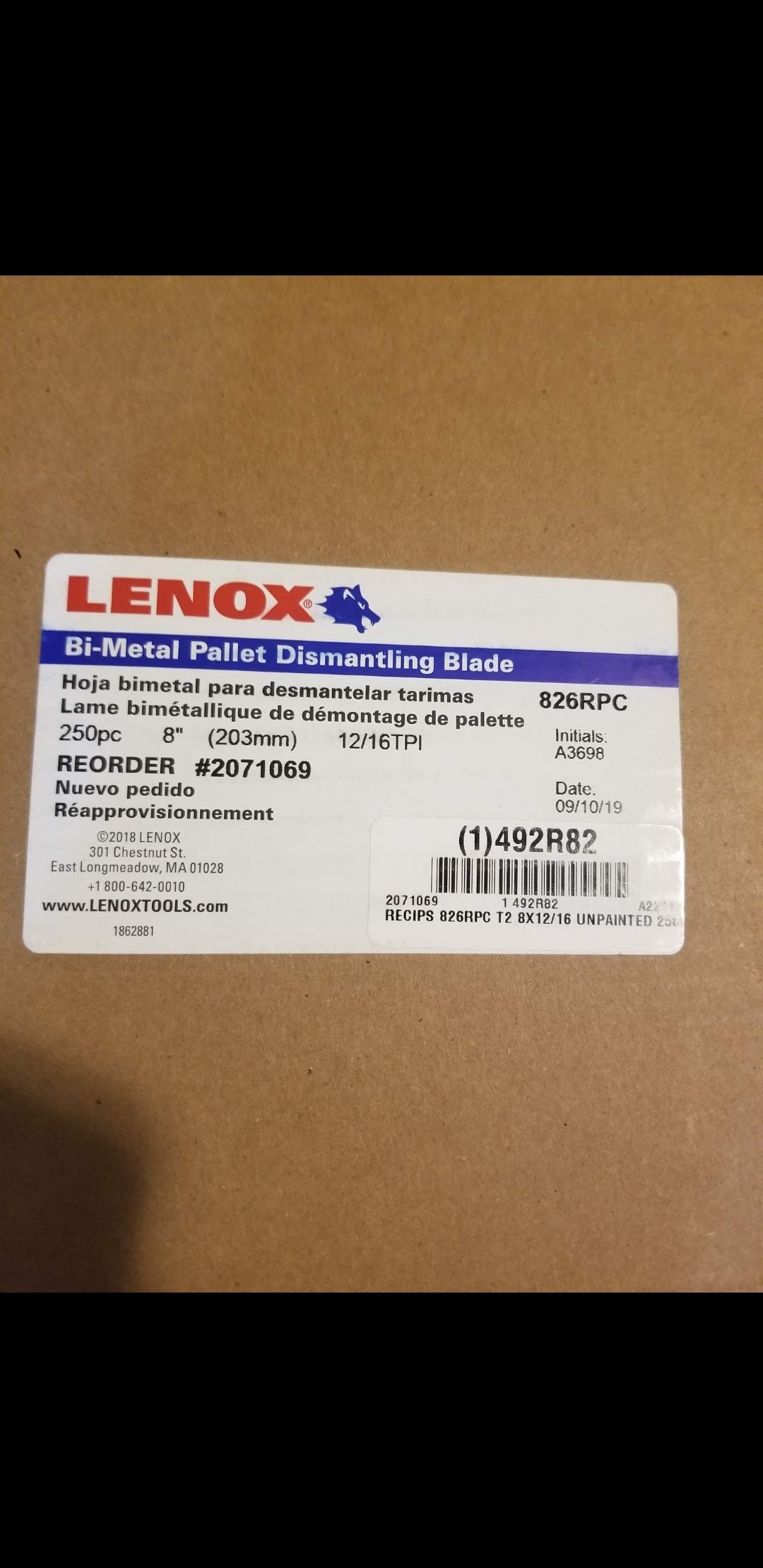 Lenox Tools 10729810Rpc 810Rpc 8X10R