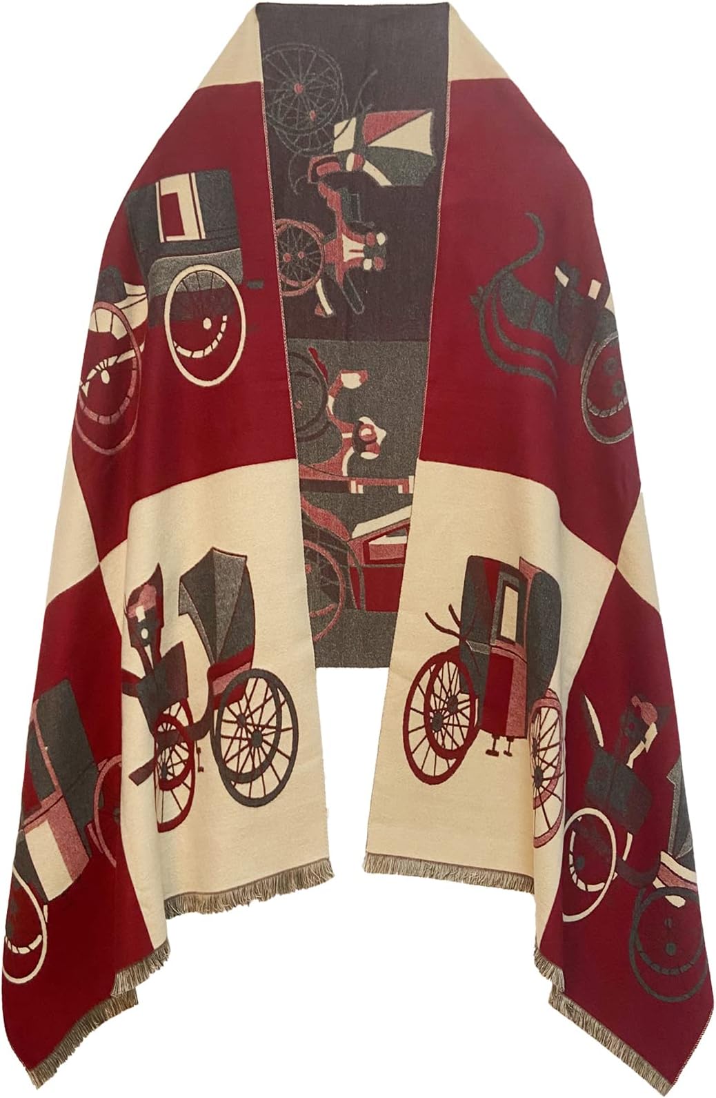 EXTREE Women Scarf Pashmina Shawl Wrap for Evening Dressing Blanket Open Front Poncho Cape