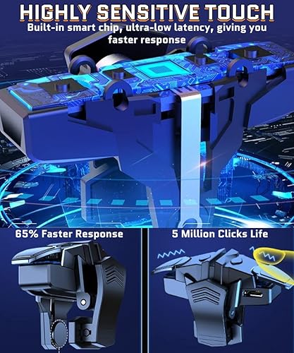 Miniatura 5 de Gatillos móviles para juegos para iPhoneAndroid, control sensible al disparador, palanca de mando con objetivo y disparador de fuego para PUBG, COD,