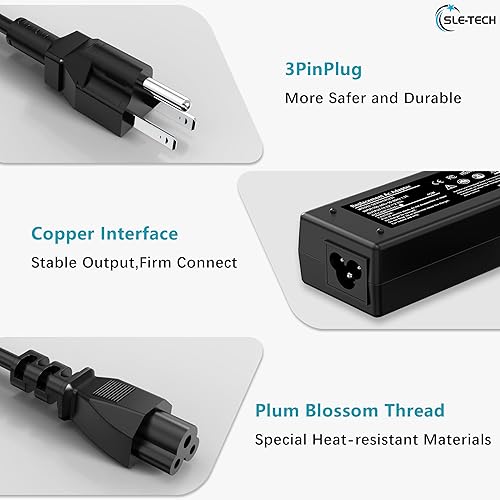 Miniatura 3 de SLE-TECH Cargador de portátil de 45 W para Dell Inspiron 11 13 14 15 17 3000 5000 7000 Series, adaptador de corriente de 19.5 V 2.31 A para Latitude