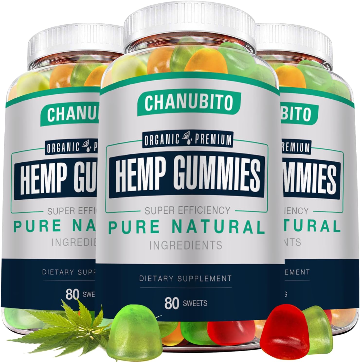 4 Pack Hemp Gummies for Sleep, Pain, Anxiety 100% Natural Organic Hemp Supplement for Adults - High Potency Pure Hemp Oil Extract Edibles Gummy - Vegan, Non-GMO