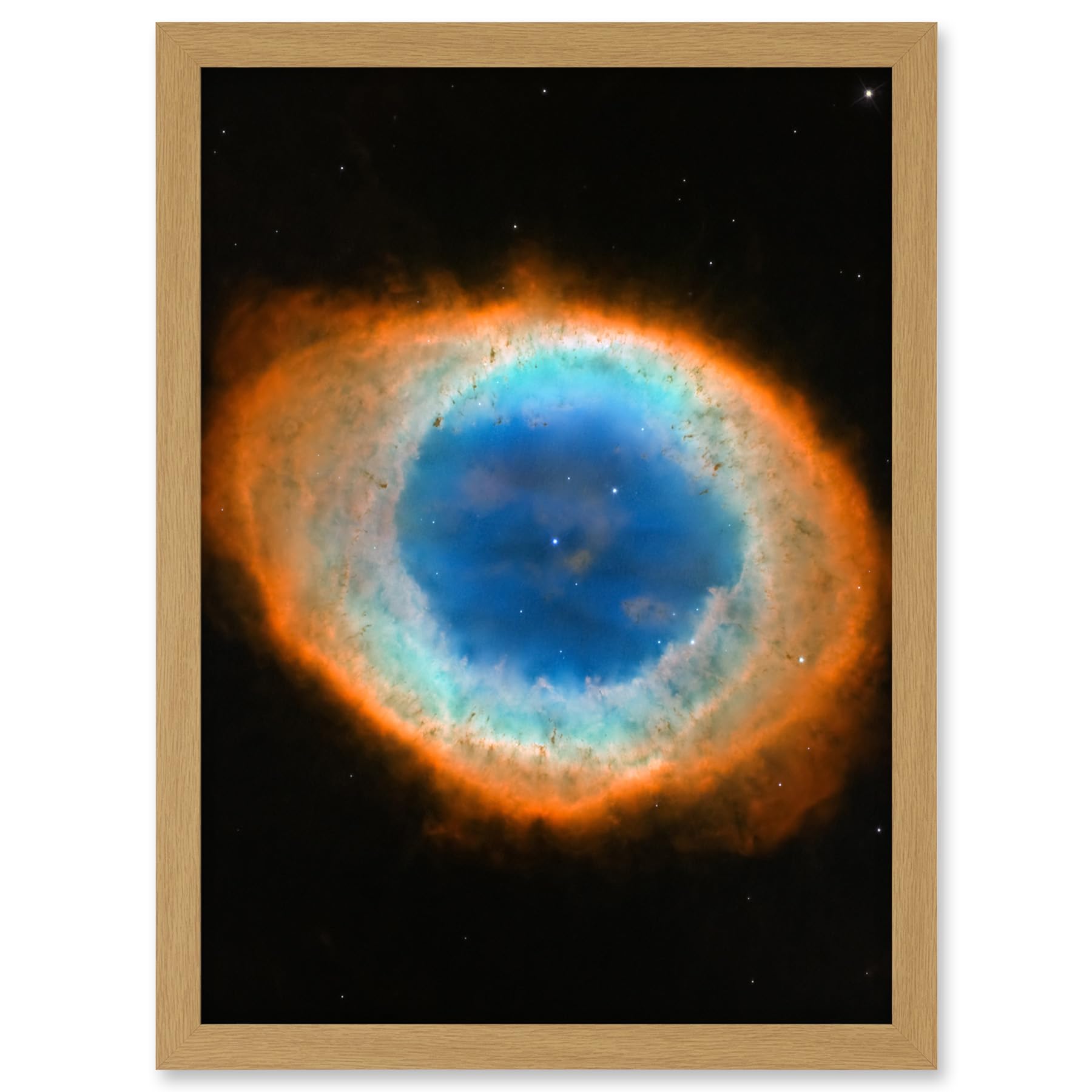 Artery8 Hubble Space Telescope Image Planetary Nebula Ring Blue Red Dying Star Formation Celestial Doughnut Of Gas And Matter Artwork Framed A3 Wall Art Print