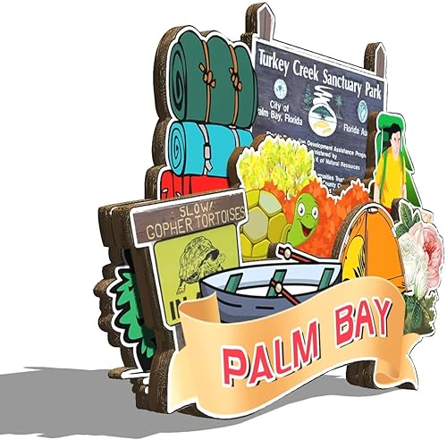Miniatura 2 de Imán de madera para nevera de Palm Bay Florida, Estados Unidos, 3D, hitos de viaje, coleccionables, recuerdos, decoración hecha a mano, 2