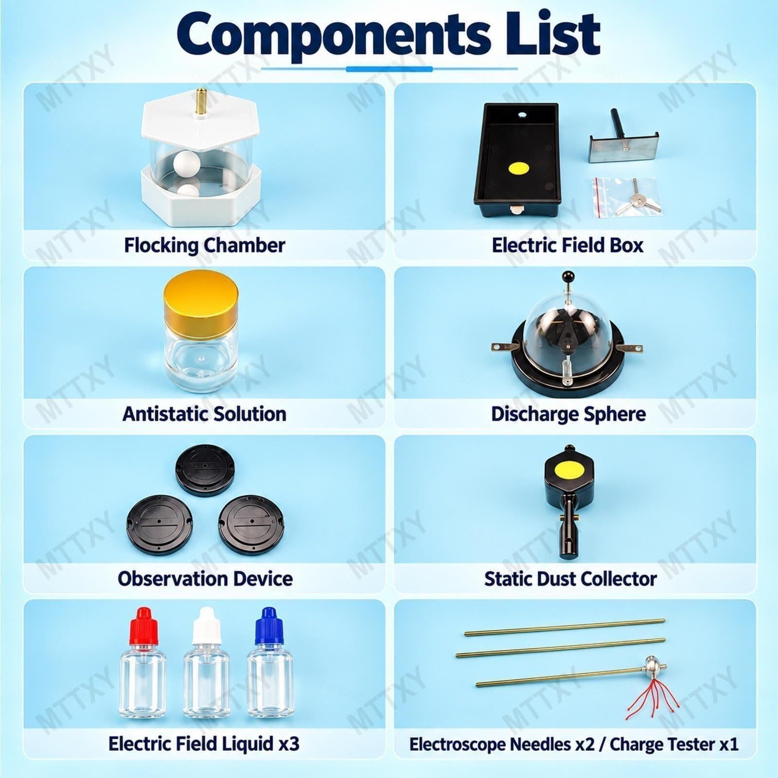 Conjunto de laboratorio electrostático educativo for la enseñanza de física