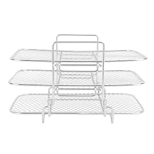 3 Layer Air Fryer Basket Stainless Steel Air Fryer Basket Steamer Rack Stackable Air Fryer Accessories for Fries