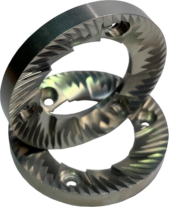 64mm Flat Coffee Bean Grinding Blade Burr With 12 Inner Breakers 56 teeth, Compatible to mostly 64mm Flat Burr Coffee Grinder Machines Replacement Repair Milling Parts & Accessories 1 Set 2pc