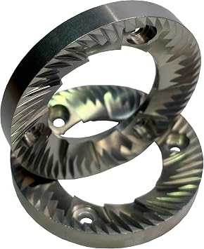 64mm Flat Coffee Bean Grinding Blade Burr With 12 Inner Breakers 56 teeth, Compatible to mostly 64mm Flat Burr Coffee Grinder Machines Replacement Repair Milling Parts & Accessories 1 Set 2pc