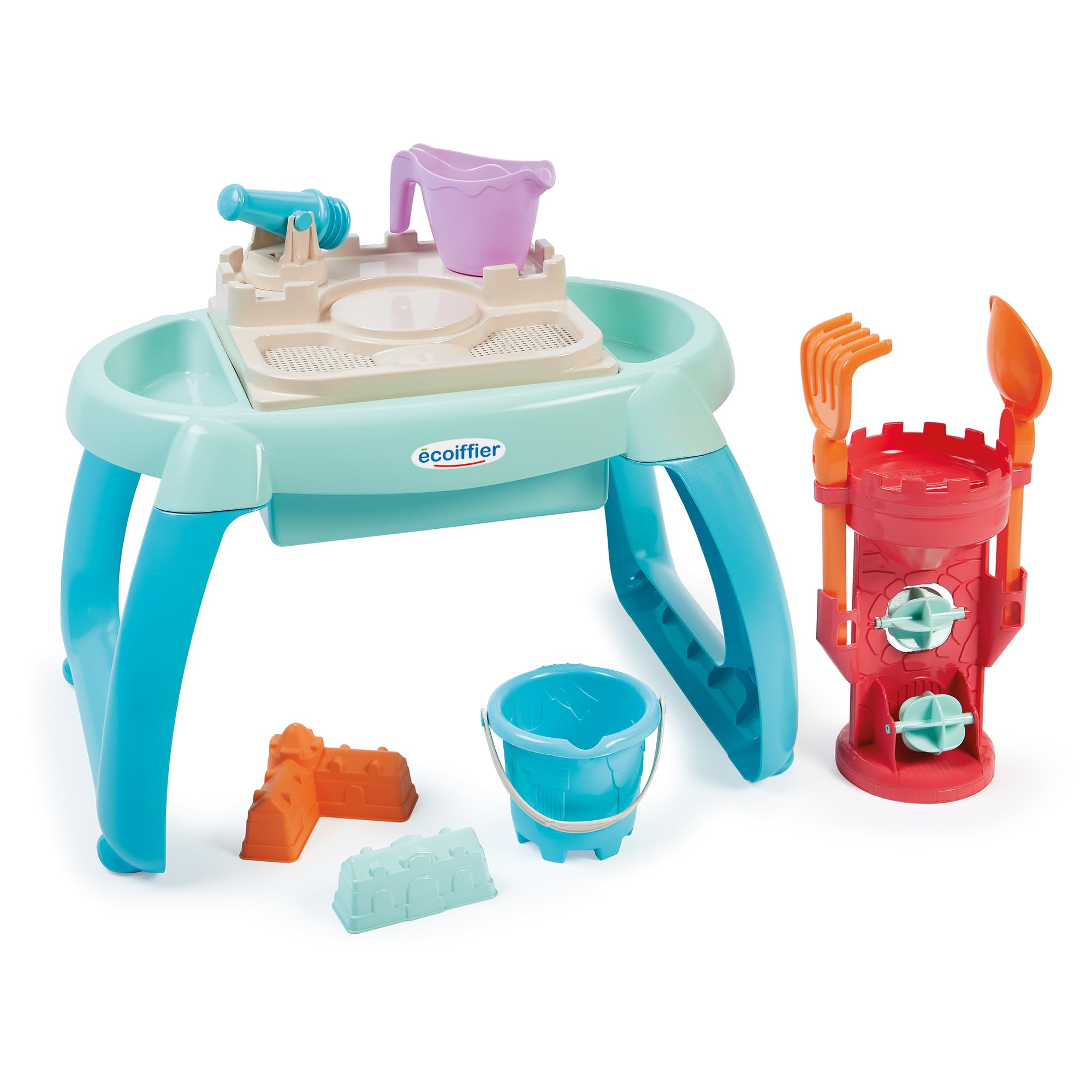 Ecoiffier - Table Sable Et Eau Enfant - 3 Compartiments avec Nombreux Accessoires Inclus - Dès 18 Mois - Jouet pour Enfant - 4603 - Garantie France Origine