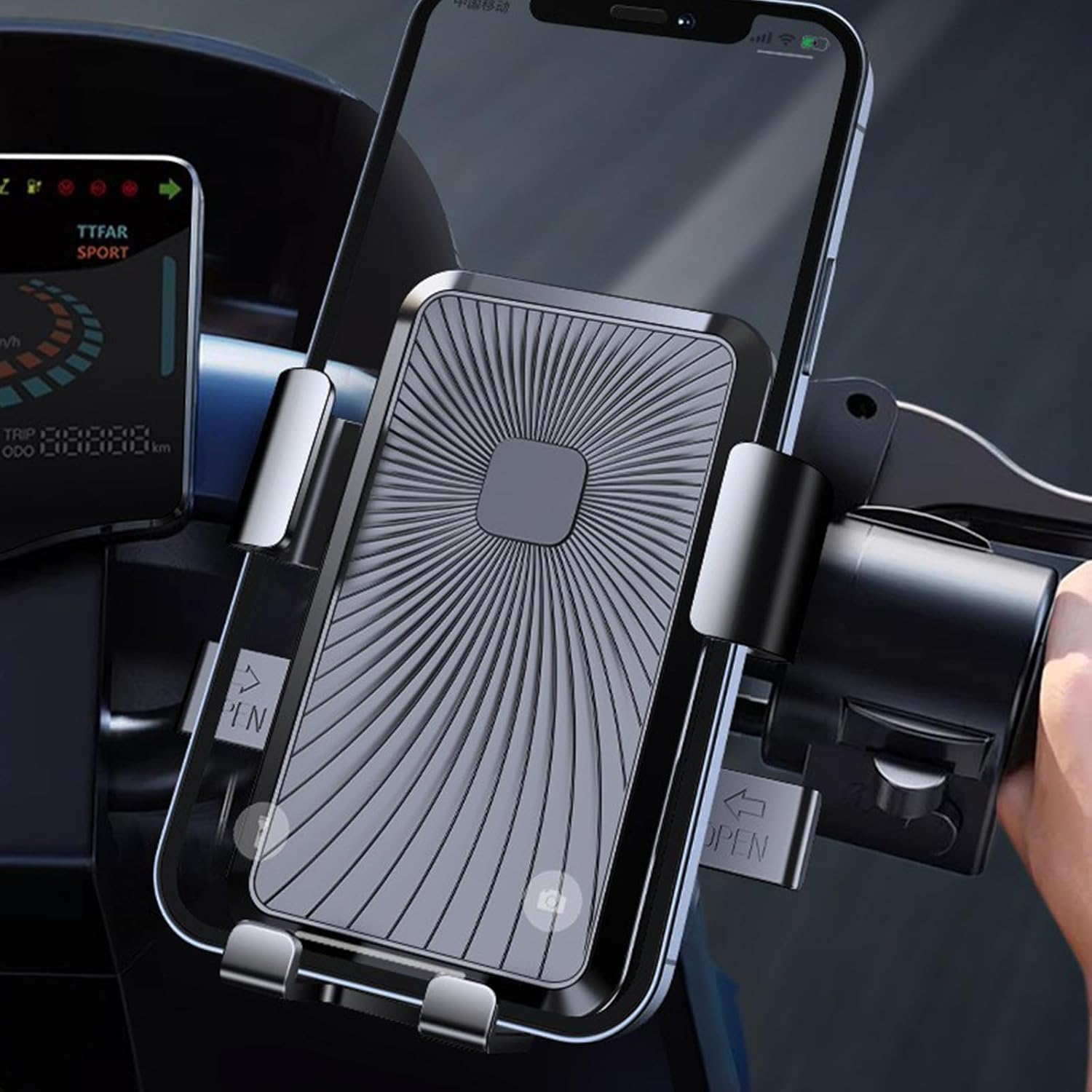 Bike Phone Mount with Quick Release Anti-Slip Grip for 4.7-7.2 Inch Devices Motorcycle Scooter E Bike Phone Holder