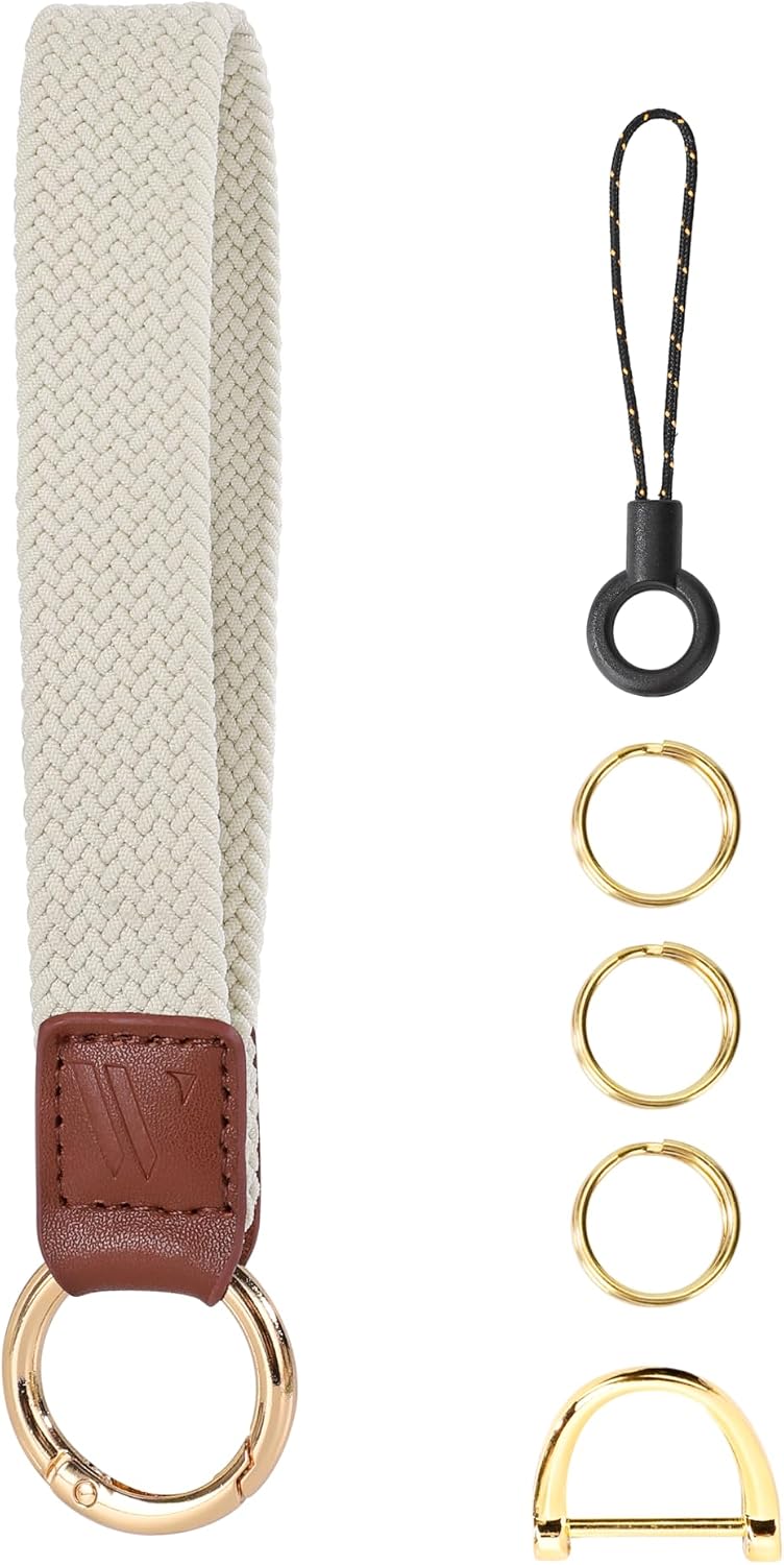 WEESMILE Wristlet Keychain for Women Stretchy Wrist Keychain Lanyard for Phone Case Wallet Id Card Badges (Candy)