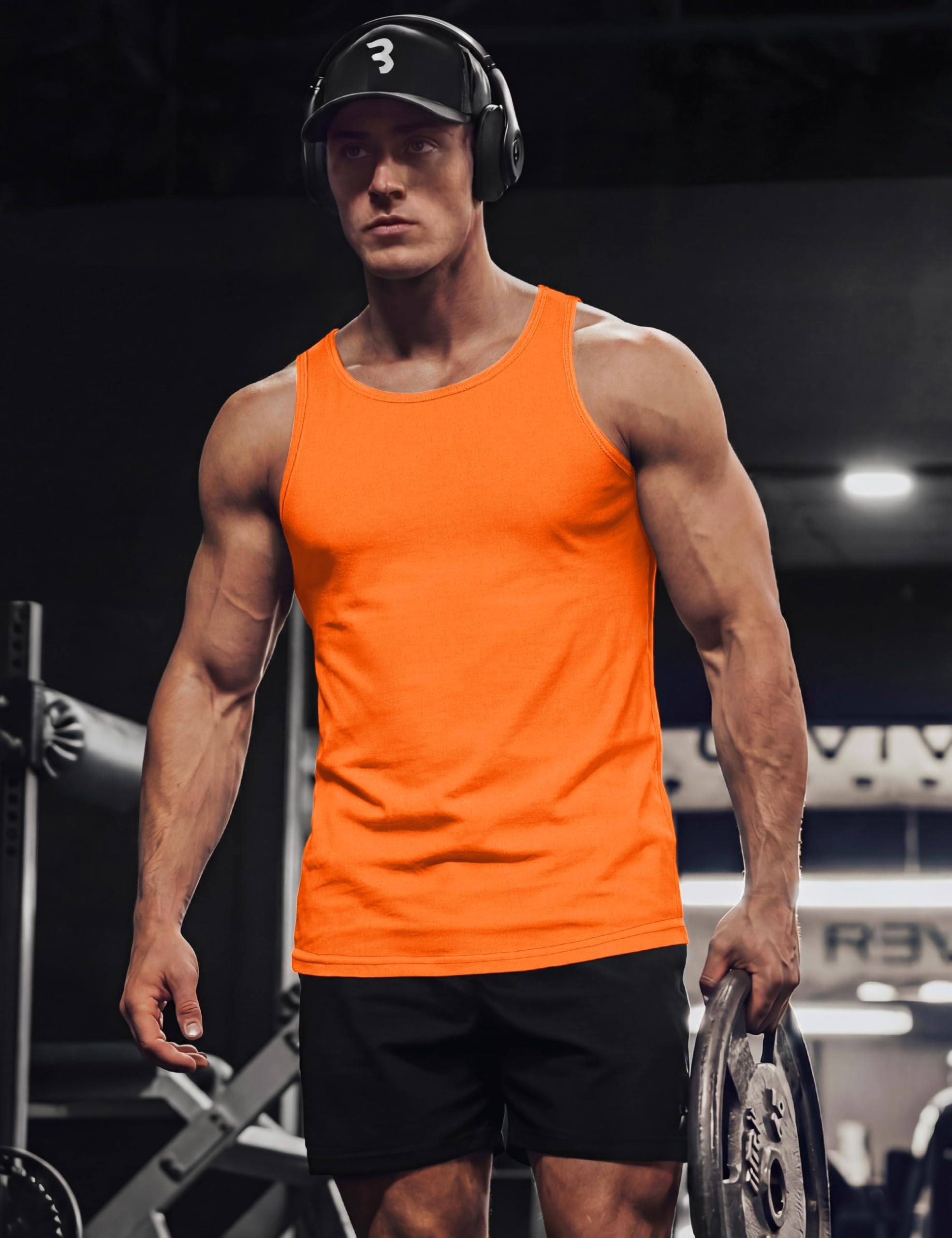 TACVASEN Canotta Palestra Uomo Cotone Senza Maniche Fitness Allenamento Traspirante Canotta Sportiva Muscolare Estiva