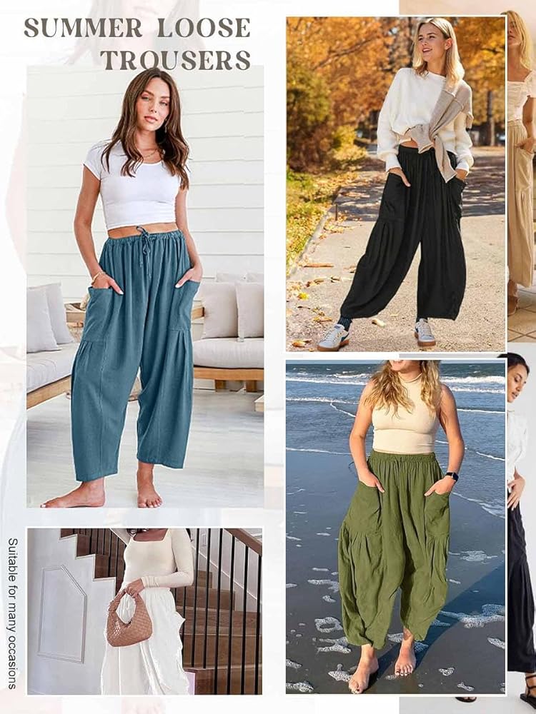 Pantalon Palazzo à Jambe Large Pour Fille Avec Cordon De Serrage