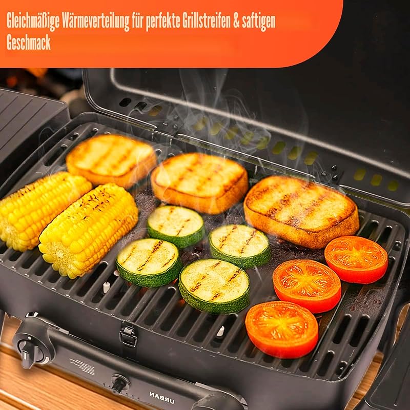 Grilaj de gătit din fontă Denmay 32x48 cm pentru grătar pe gaz Enders Urban, Urban Pro, Explorer, Explorer Pro, 2 bucăți, nu este compatibil cu modelele Urban II sau Explorer II