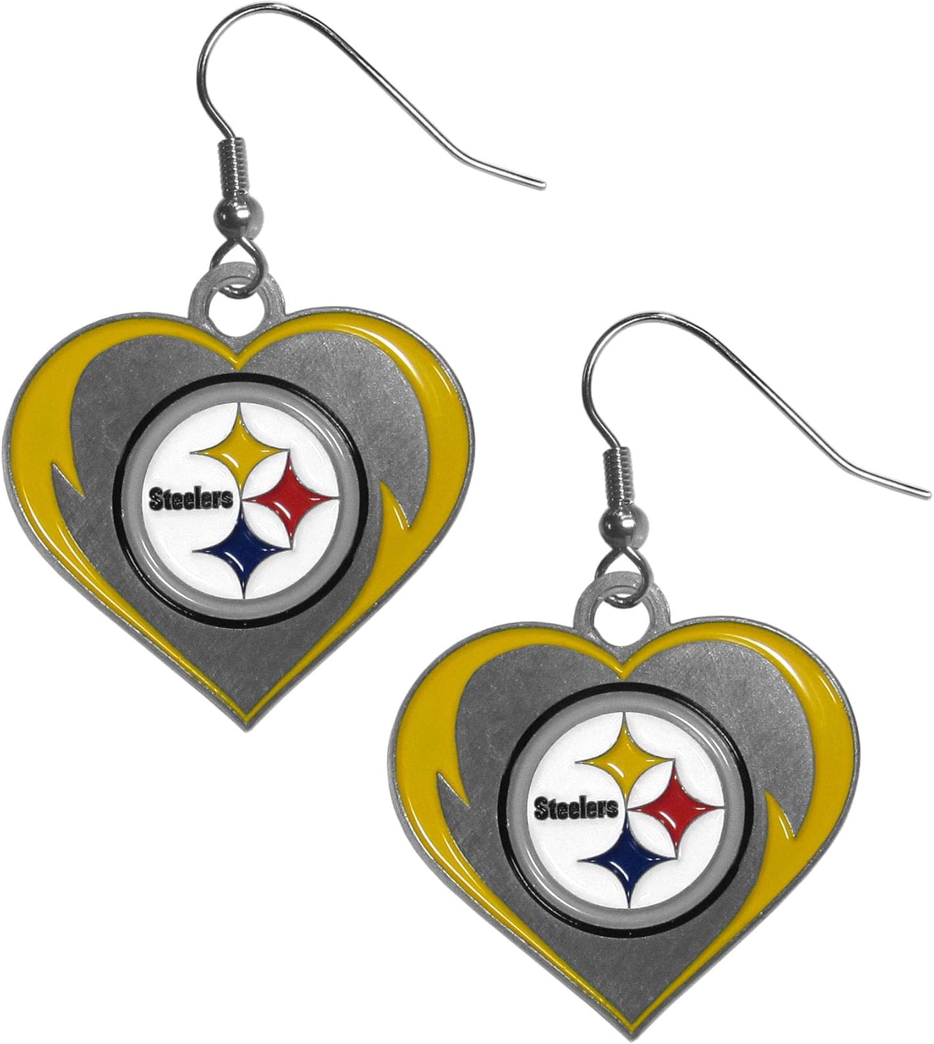 Siskiyou Sports NFL unisex-adult Heart Dangle Earrings