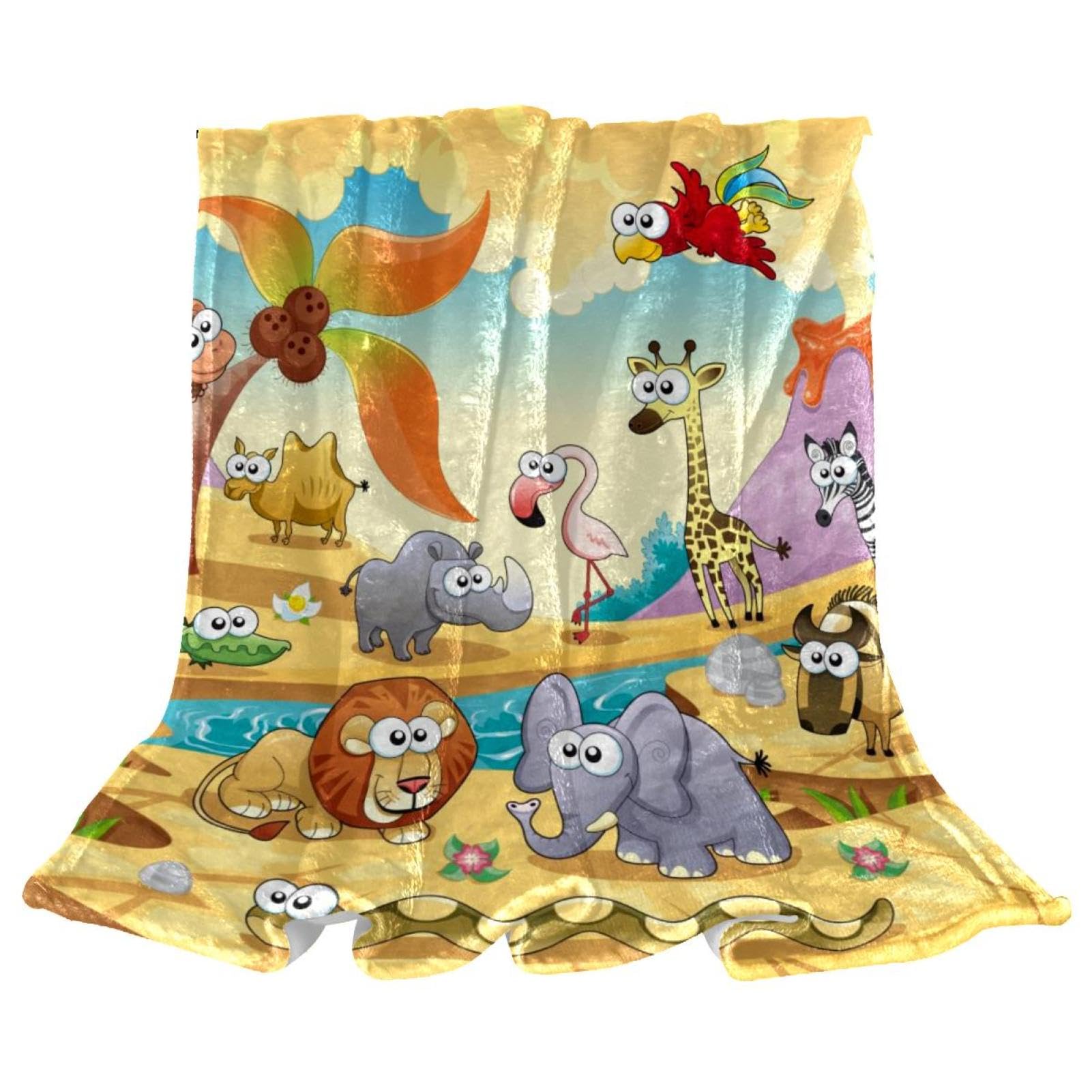 Couverture polaire animaux pour lit et canapé de salon 150x200cm