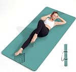 EaseUp Grand tapis de yoga,73.00x35.5.00.00, extra épais et large,10mm mat de pilates, tapis d'exercice non-dérapant, tapis de sport pour la salle de gym à domicile (vert/vert clair)