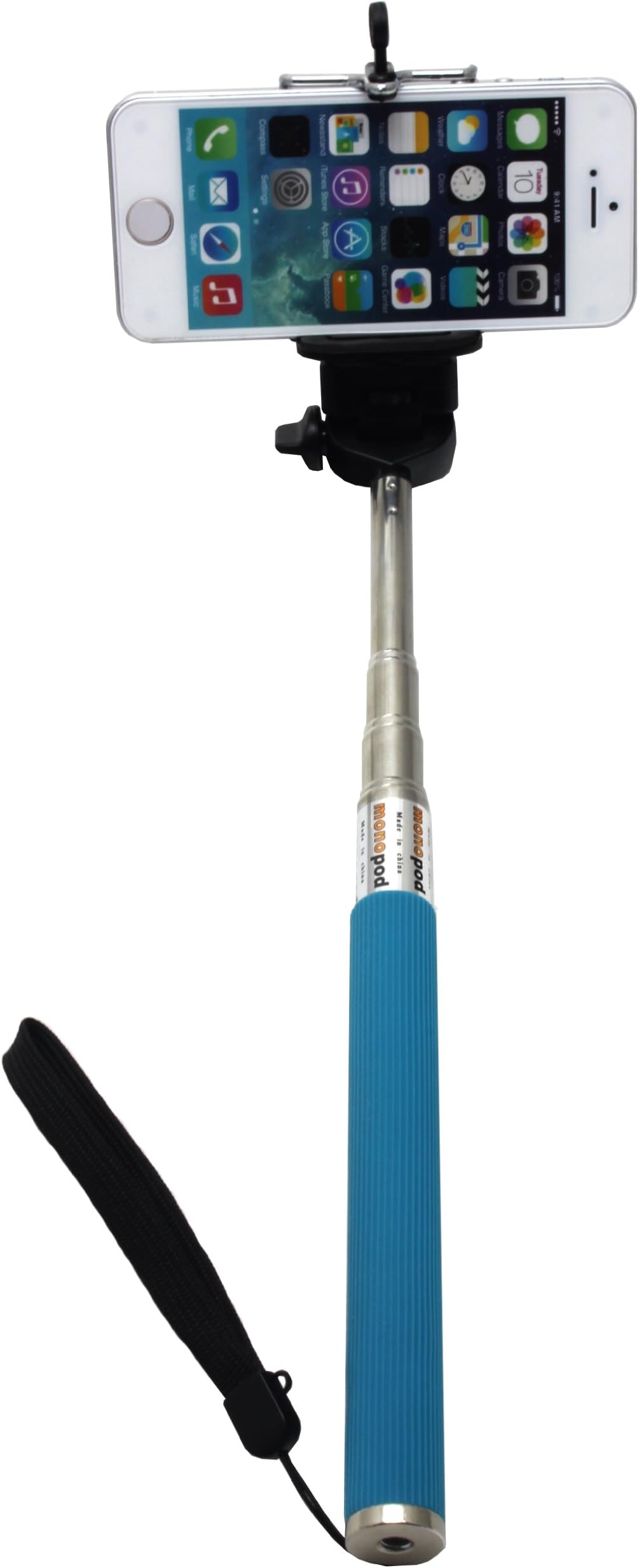 MagicShield Extendable Self Portrait Selfie Handheld Stick Monopod With Smartphone Adajustable Holder For iPhone Samsung Camera With 1/4 Inch Screw Hole Fit Most of Cameras (Blue)