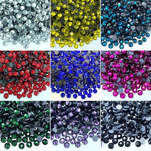 Miniatura 3 de 1200 diamantes de imitación termoadhesivos SS20 de 0.189 in, diamantes de imitación redondos con parte trasera plana para manualidades, ropa,