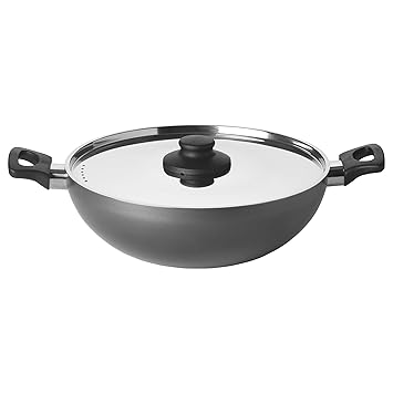 Ikea Alticka Kadai Wok with Lid (Grey, 28 cm/11 Inch)