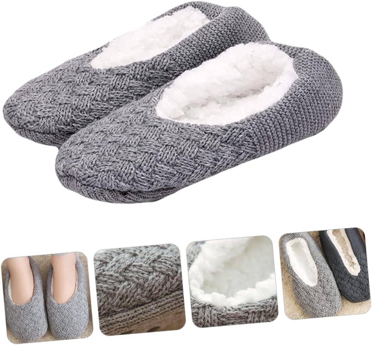 Cozy Winter Warm Slipper Socks Grippers Fuzzy Grip Socks for Adult Skid