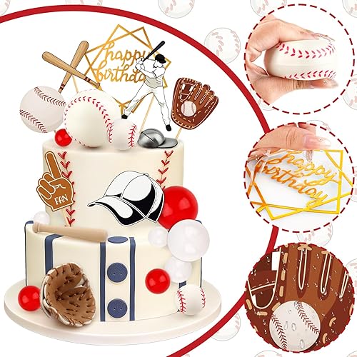 Miniatura 141 de Hooqict 26 piezas de decoraciones de pasteles de los años 80 y 90, decoraciones retro de los años 80 de hip hop con bolas de purpurina para cupcakes